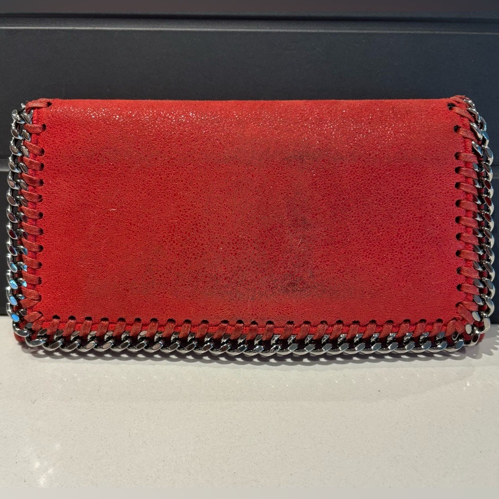 Stella McCartney Falabella Flap Continental Wallet in Red